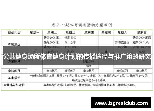 公共健身场所体育健身计划的传播途径与推广策略研究