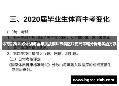 体育跳绳训练计划与全年挑战模块节奏区块布局策略分析与实施方案